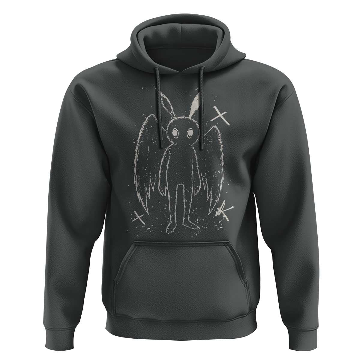 Creepy Cute Mothman Hoodie Alt Goth Grunge Horror Aesthetic Cryptid - Wonder Print Shop