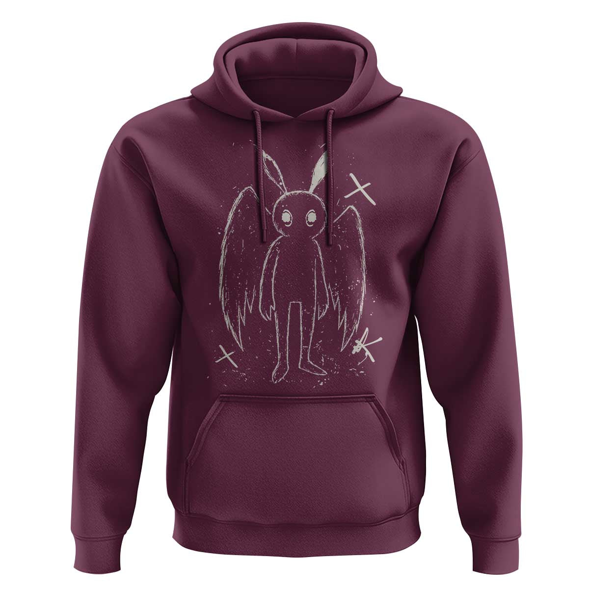 Creepy Cute Mothman Hoodie Alt Goth Grunge Horror Aesthetic Cryptid - Wonder Print Shop