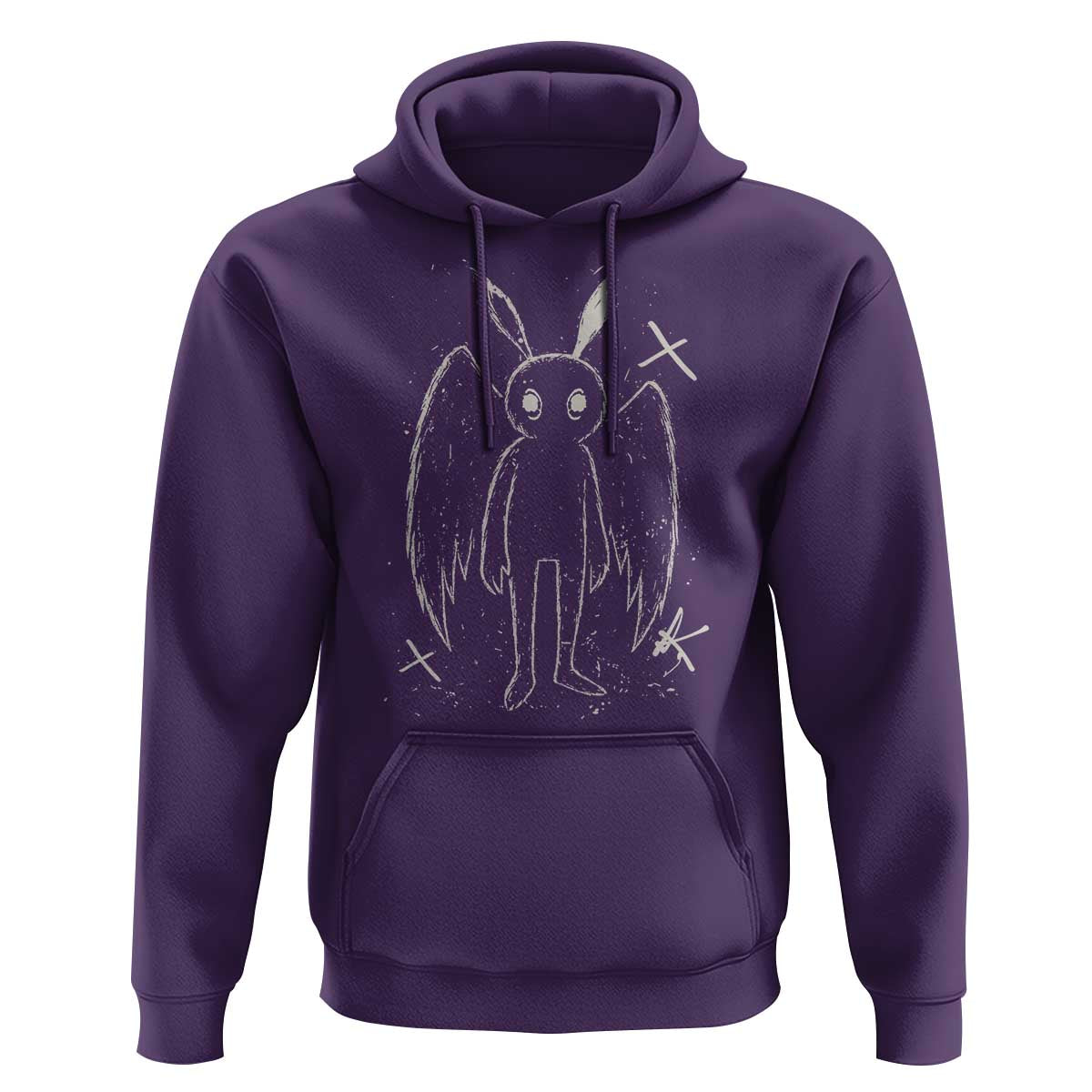 Creepy Cute Mothman Hoodie Alt Goth Grunge Horror Aesthetic Cryptid - Wonder Print Shop
