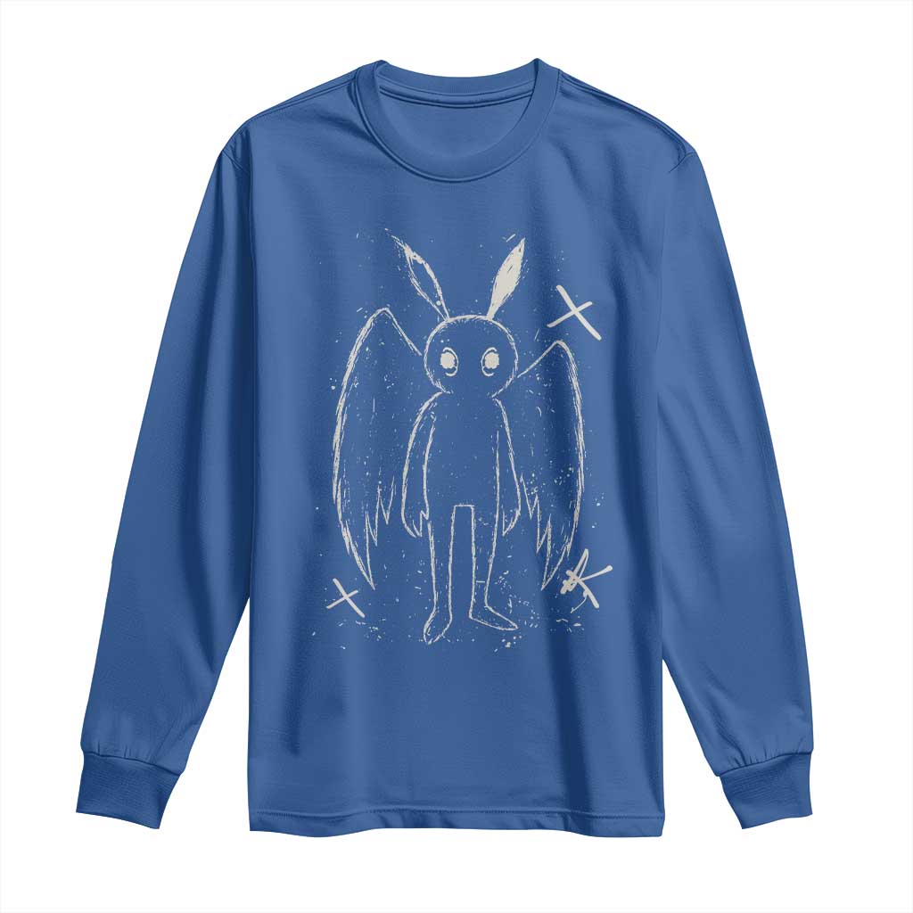 Creepy Cute Mothman Long Sleeve Shirt Alt Goth Grunge Horror Aesthetic Cryptid - Wonder Print Shop