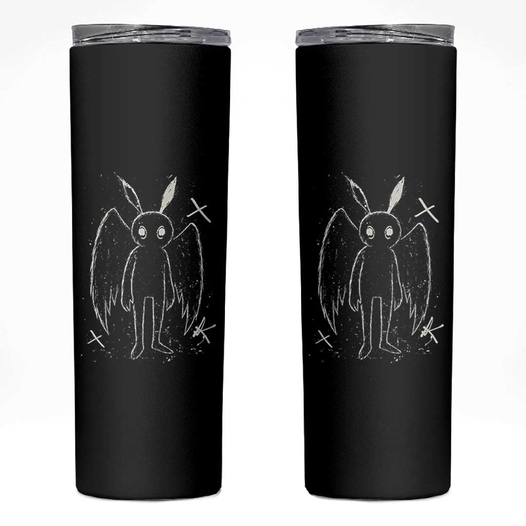 Creepy Cute Mothman Skinny Tumbler Alt Goth Grunge Horror Aesthetic Cryptid - Wonder Print Shop