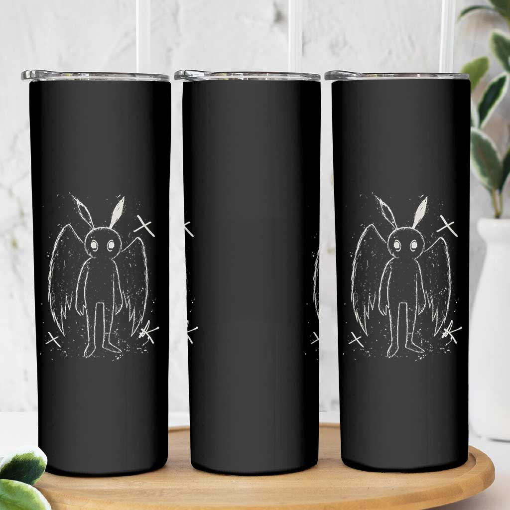 Creepy Cute Mothman Skinny Tumbler Alt Goth Grunge Horror Aesthetic Cryptid - Wonder Print Shop