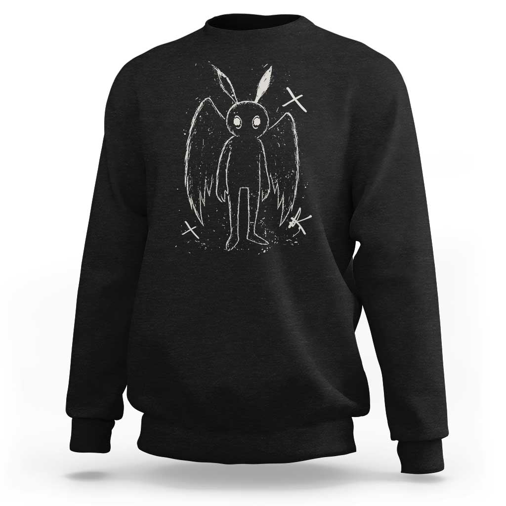 Creepy Cute Mothman Sweatshirt Alt Goth Grunge Horror Aesthetic Cryptid - Wonder Print Shop