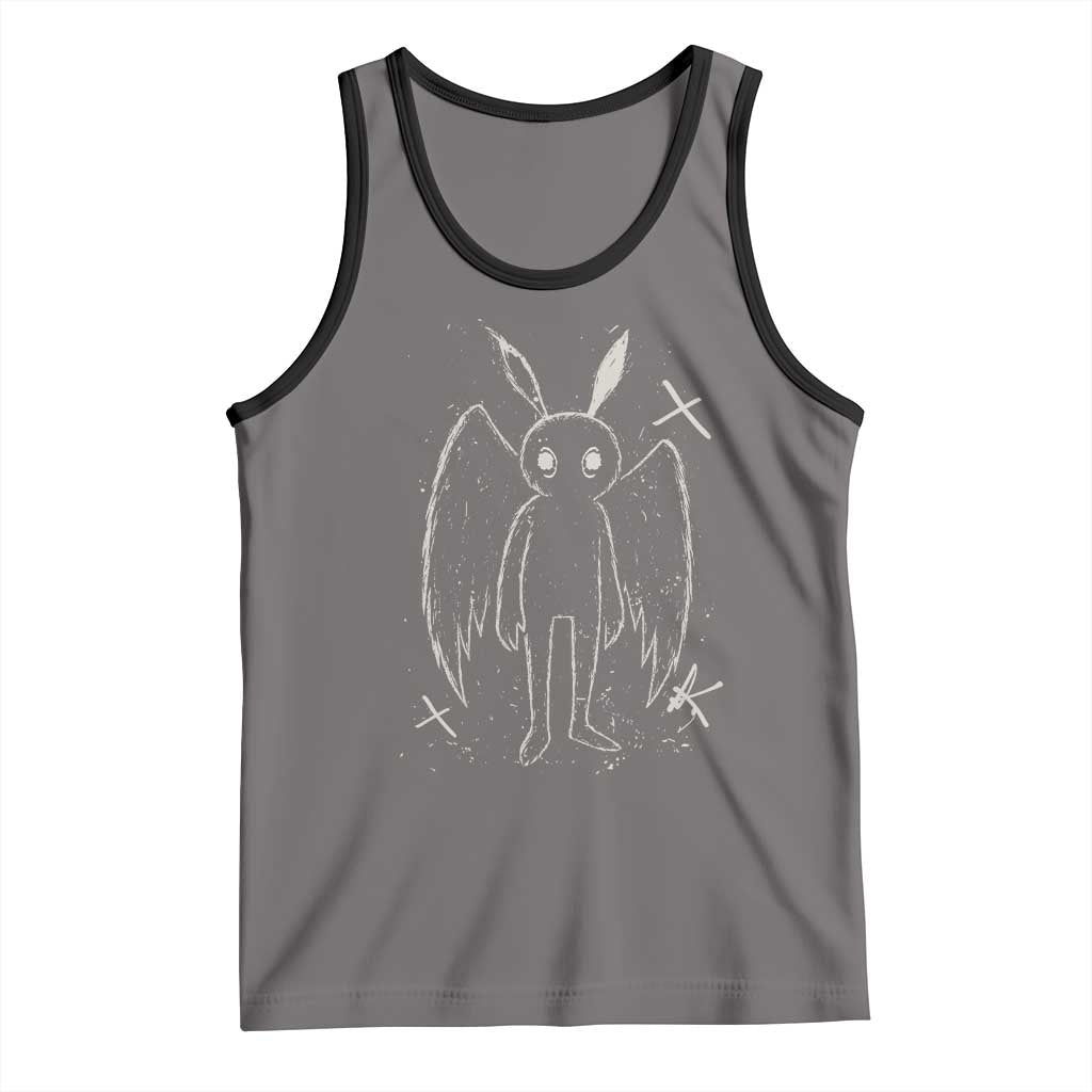Creepy Cute Mothman Tank Top Alt Goth Grunge Horror Aesthetic Cryptid - Wonder Print Shop