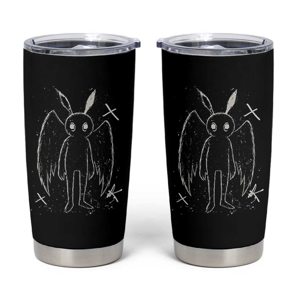 Creepy Cute Mothman Tumbler Cup Alt Goth Grunge Horror Aesthetic Cryptid - Wonder Print Shop