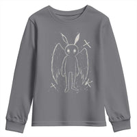 Creepy Cute Mothman Youth Sweatshirt Alt Goth Grunge Horror Aesthetic Cryptid - Wonder Print Shop