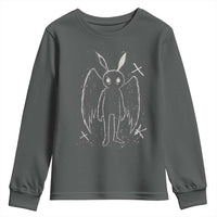 Creepy Cute Mothman Youth Sweatshirt Alt Goth Grunge Horror Aesthetic Cryptid - Wonder Print Shop