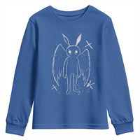Creepy Cute Mothman Youth Sweatshirt Alt Goth Grunge Horror Aesthetic Cryptid - Wonder Print Shop