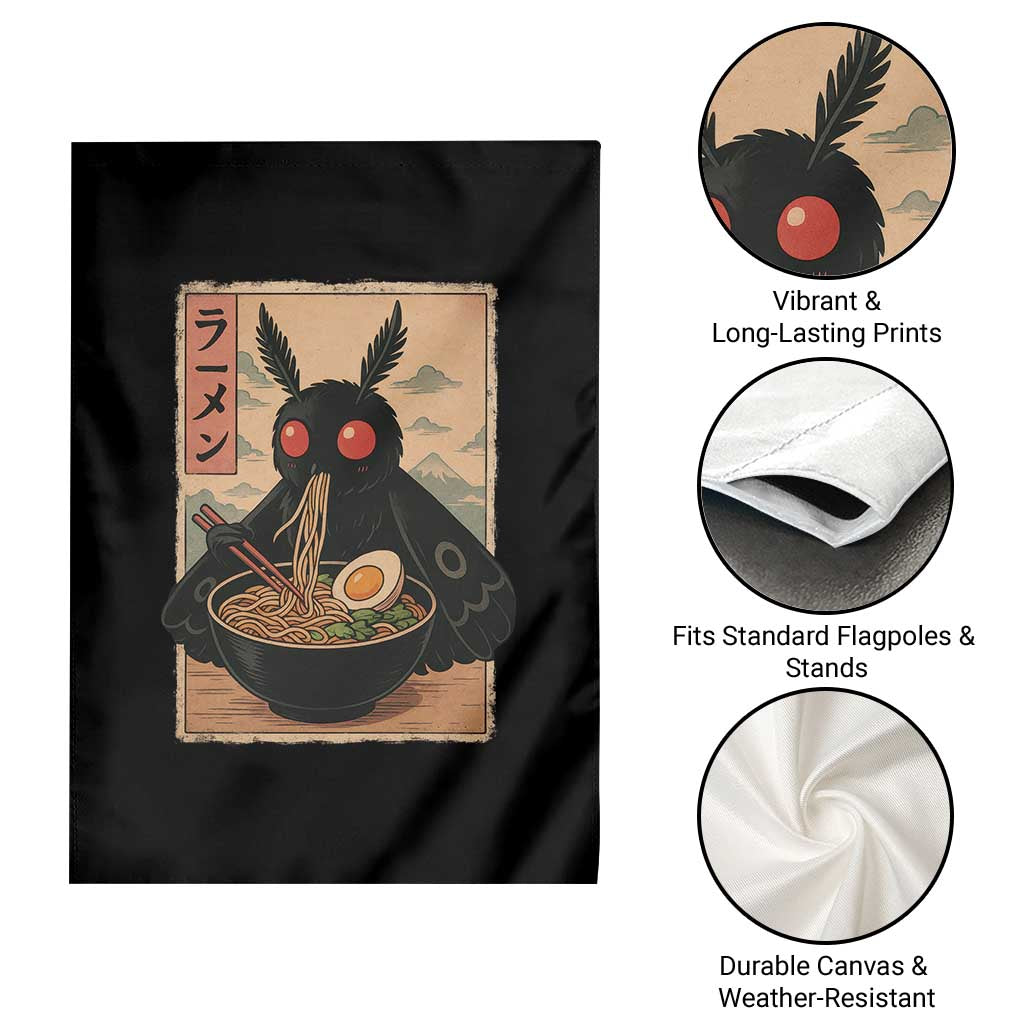 Funny Mothman Ramen Garden Flag Japanese Kawaii Noodles Cryptid Retro Manga Anime - Wonder Print Shop
