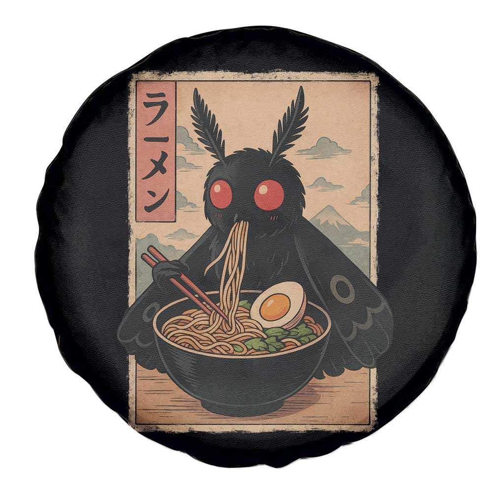 Funny Mothman Ramen Spare Tire Cover Japanese Kawaii Noodles Cryptid Retro Manga Anime - Wonder Print Shop