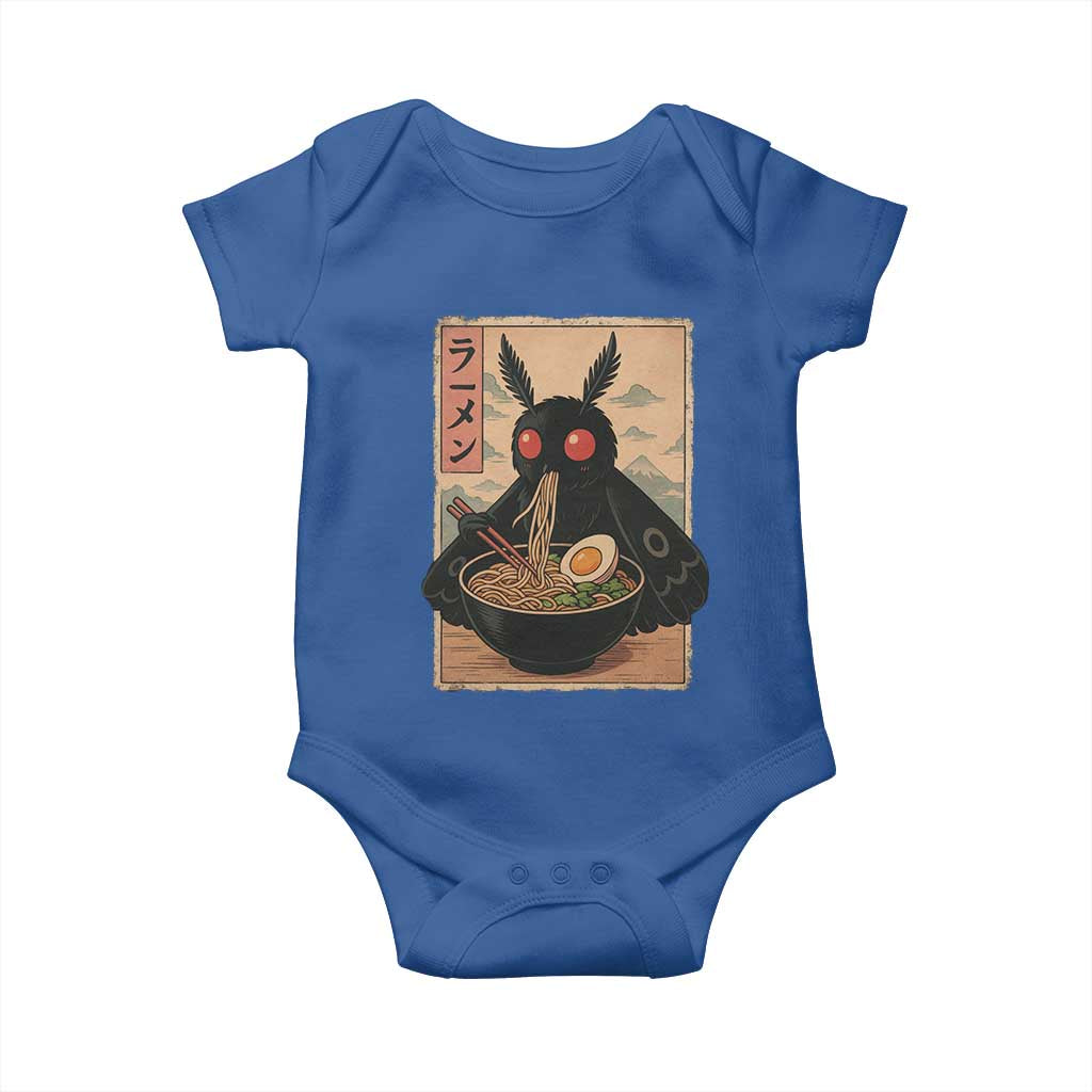 Funny Mothman Ramen Baby Onesie Japanese Kawaii Noodles Cryptid Retro Manga Anime - Wonder Print Shop
