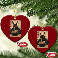 Funny Mothman Ramen Ceramic Ornament Japanese Kawaii Noodles Cryptid Retro Manga Anime - Wonder Print Shop