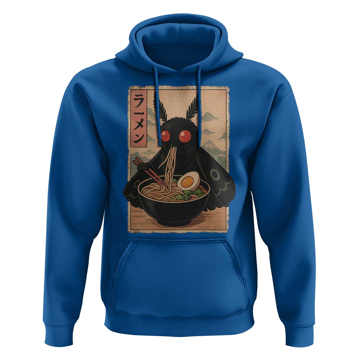Funny Mothman Ramen Hoodie Japanese Kawaii Noodles Cryptid Retro Manga Anime - Wonder Print Shop