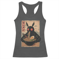Funny Mothman Ramen Racerback Tank Top Japanese Kawaii Noodles Cryptid Retro Manga Anime - Wonder Print Shop