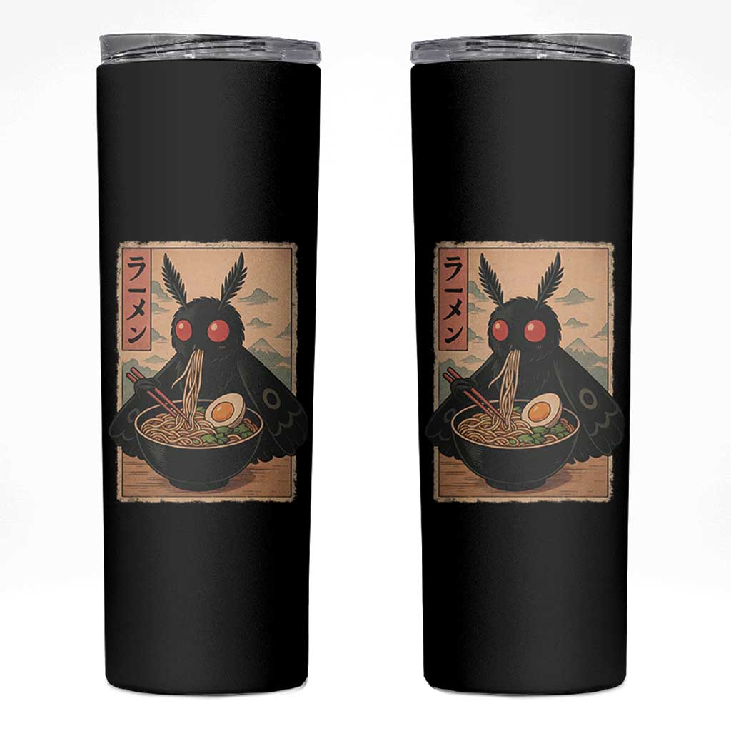 Funny Mothman Ramen Skinny Tumbler Japanese Kawaii Noodles Cryptid Retro Manga Anime - Wonder Print Shop