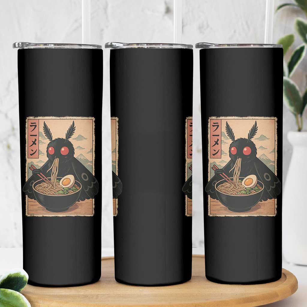 Funny Mothman Ramen Skinny Tumbler Japanese Kawaii Noodles Cryptid Retro Manga Anime - Wonder Print Shop