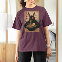 Funny Mothman Ramen T Shirt For Women Japanese Kawaii Noodles Cryptid Retro Manga Anime - Wonder Print Shop