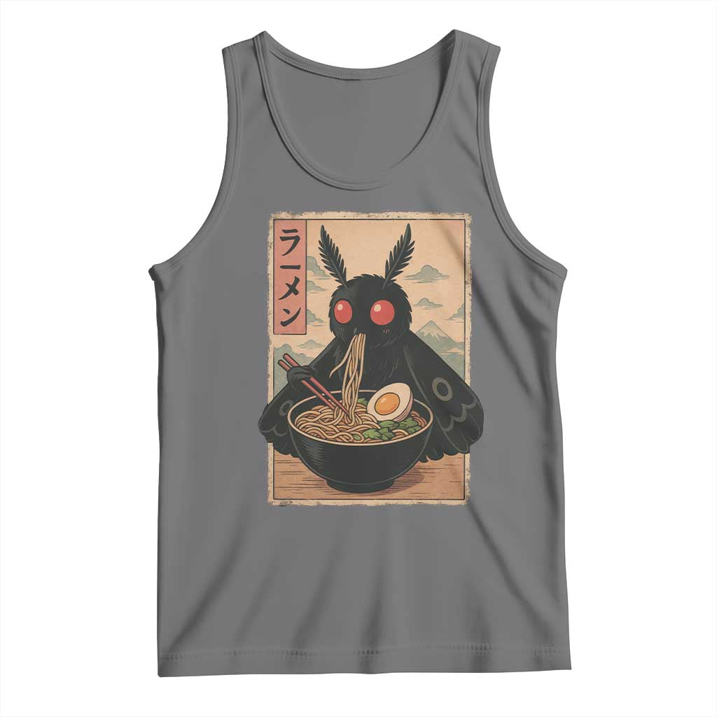 Funny Mothman Ramen Tank Top Japanese Kawaii Noodles Cryptid Retro Manga Anime - Wonder Print Shop
