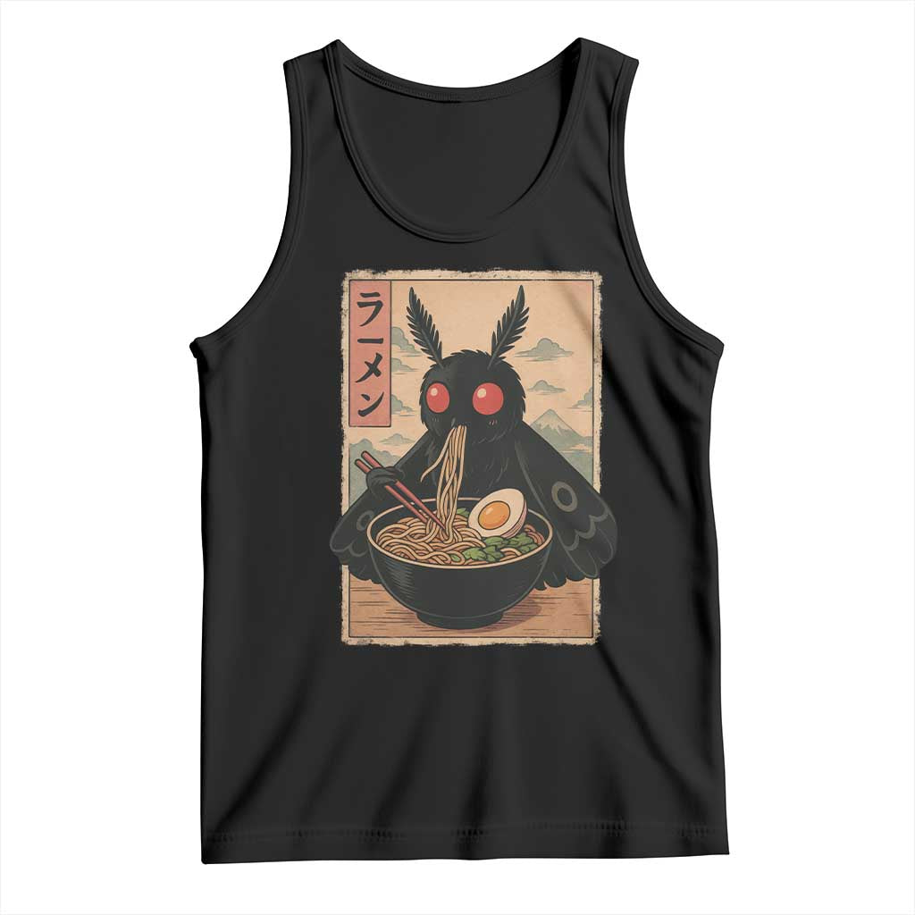Funny Mothman Ramen Tank Top Japanese Kawaii Noodles Cryptid Retro Manga Anime - Wonder Print Shop