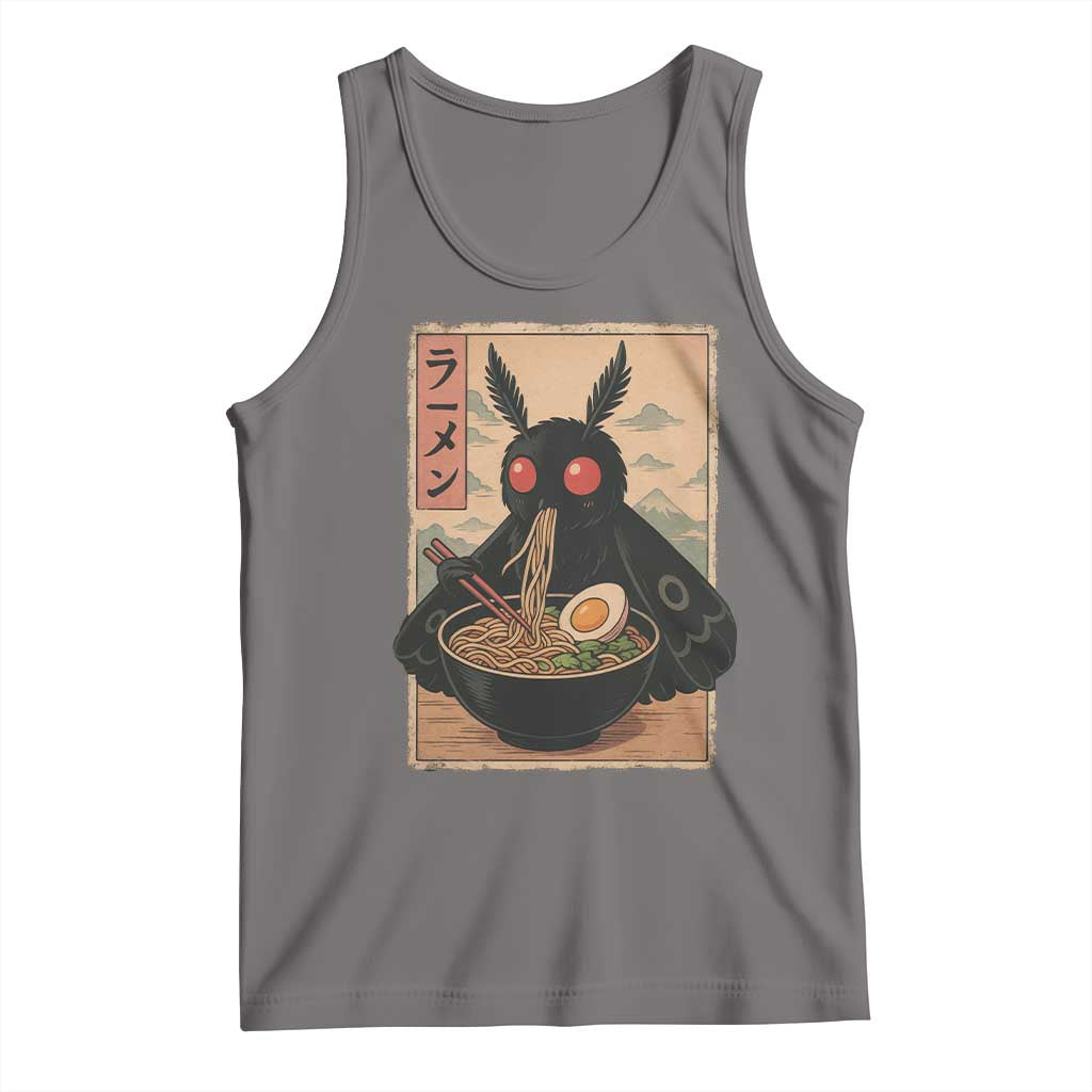 Funny Mothman Ramen Tank Top Japanese Kawaii Noodles Cryptid Retro Manga Anime - Wonder Print Shop