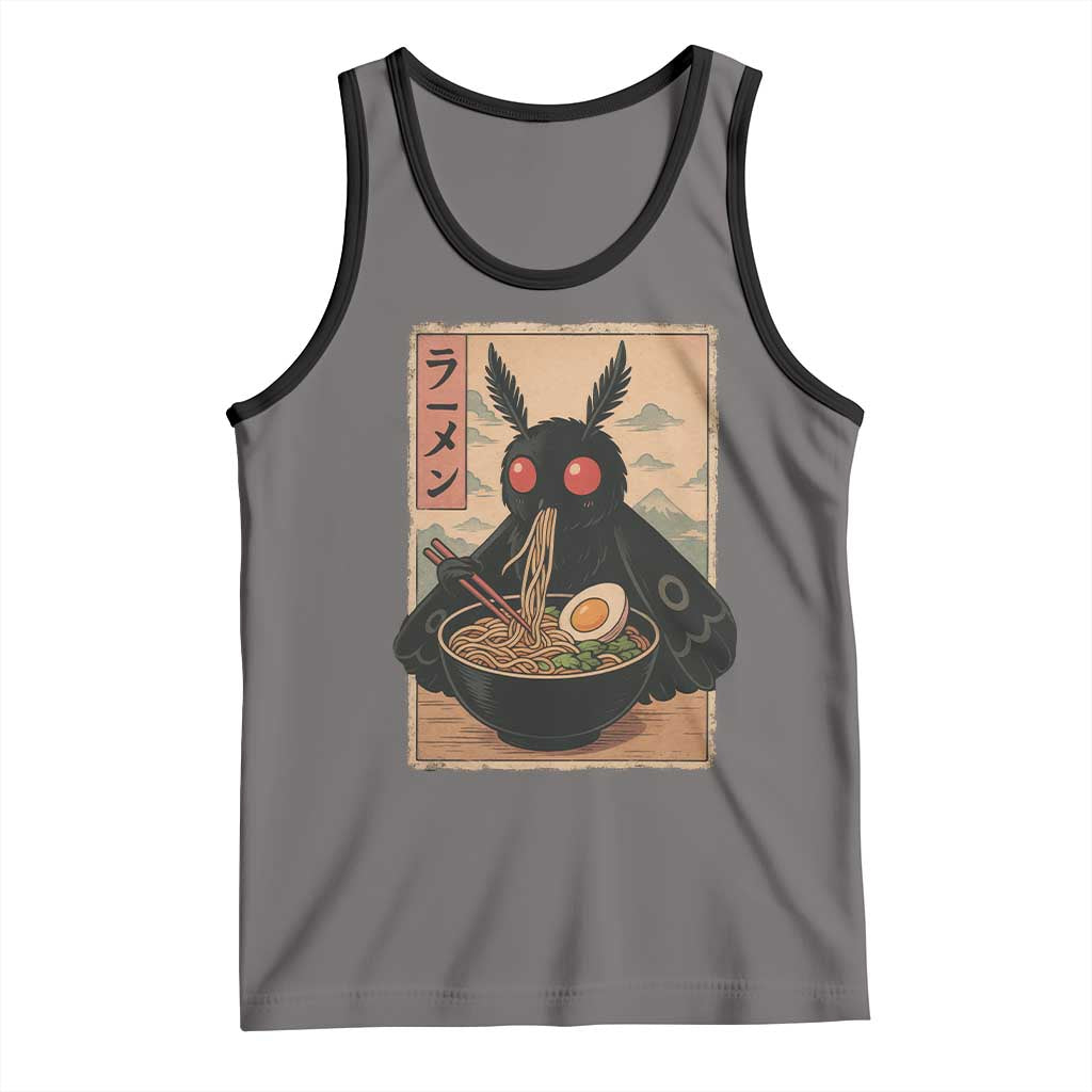 Funny Mothman Ramen Tank Top Japanese Kawaii Noodles Cryptid Retro Manga Anime - Wonder Print Shop