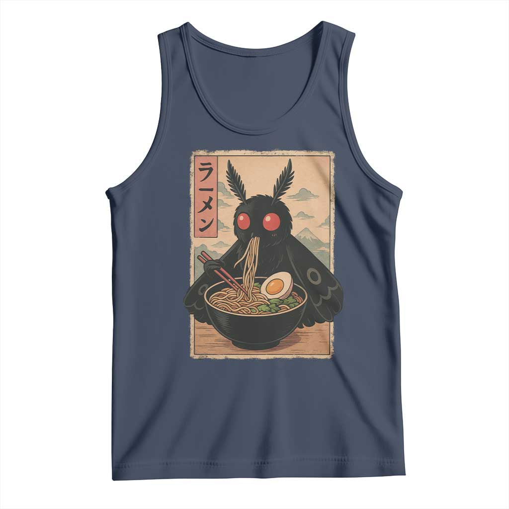 Funny Mothman Ramen Tank Top Japanese Kawaii Noodles Cryptid Retro Manga Anime - Wonder Print Shop
