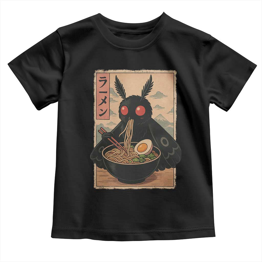 Funny Mothman Ramen Toddler T Shirt Japanese Kawaii Noodles Cryptid Retro Manga Anime - Wonder Print Shop