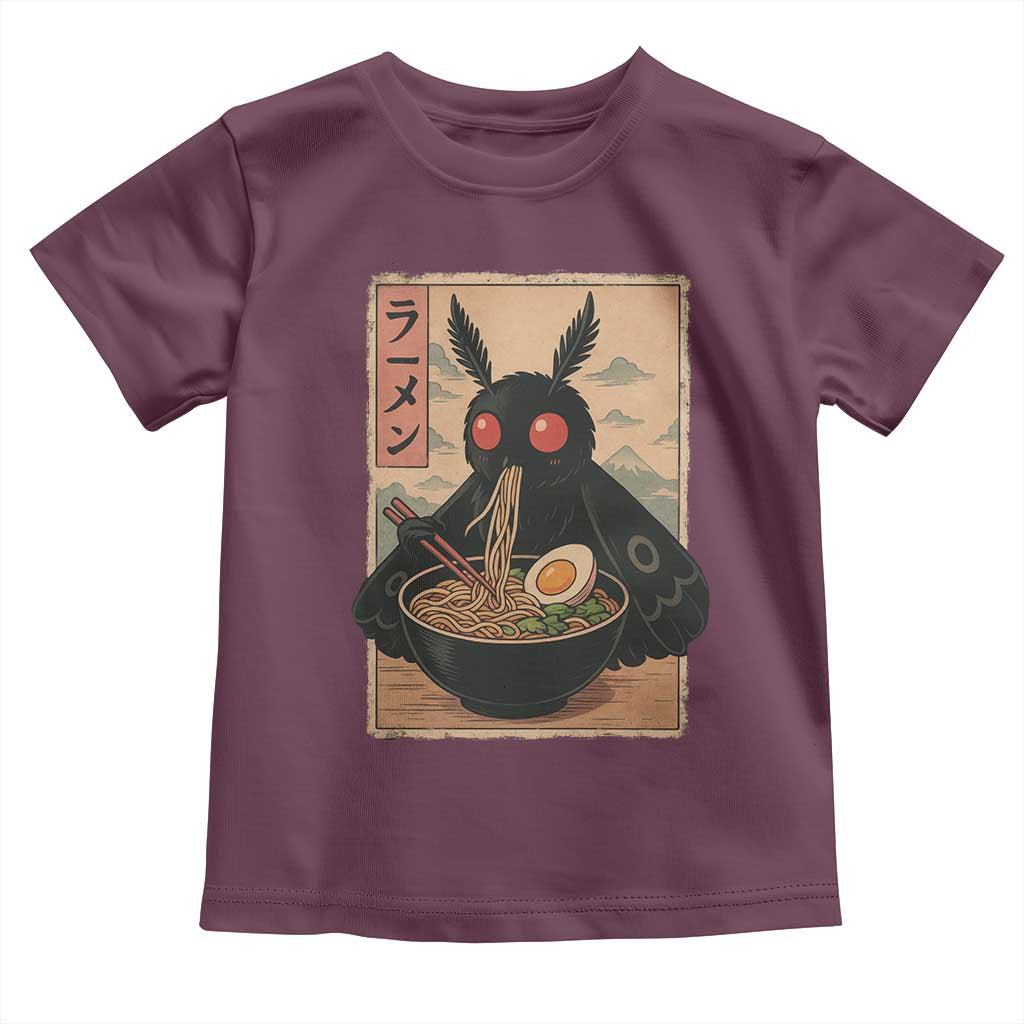 Funny Mothman Ramen Toddler T Shirt Japanese Kawaii Noodles Cryptid Retro Manga Anime - Wonder Print Shop