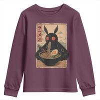 Funny Mothman Ramen Youth Sweatshirt Japanese Kawaii Noodles Cryptid Retro Manga Anime - Wonder Print Shop