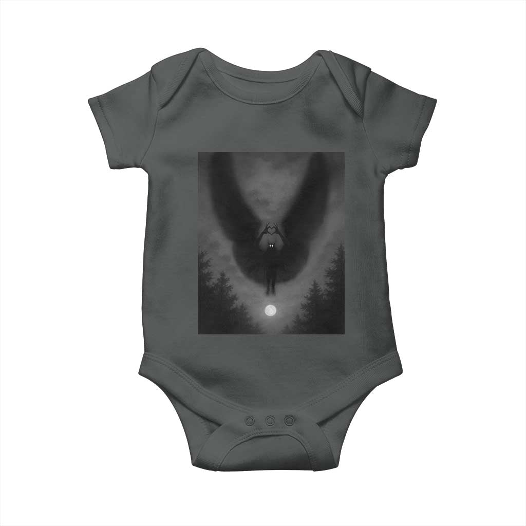 Mothman Baby Onesie Horror Poster Halloween Cryptid Lover - Wonder Print Shop