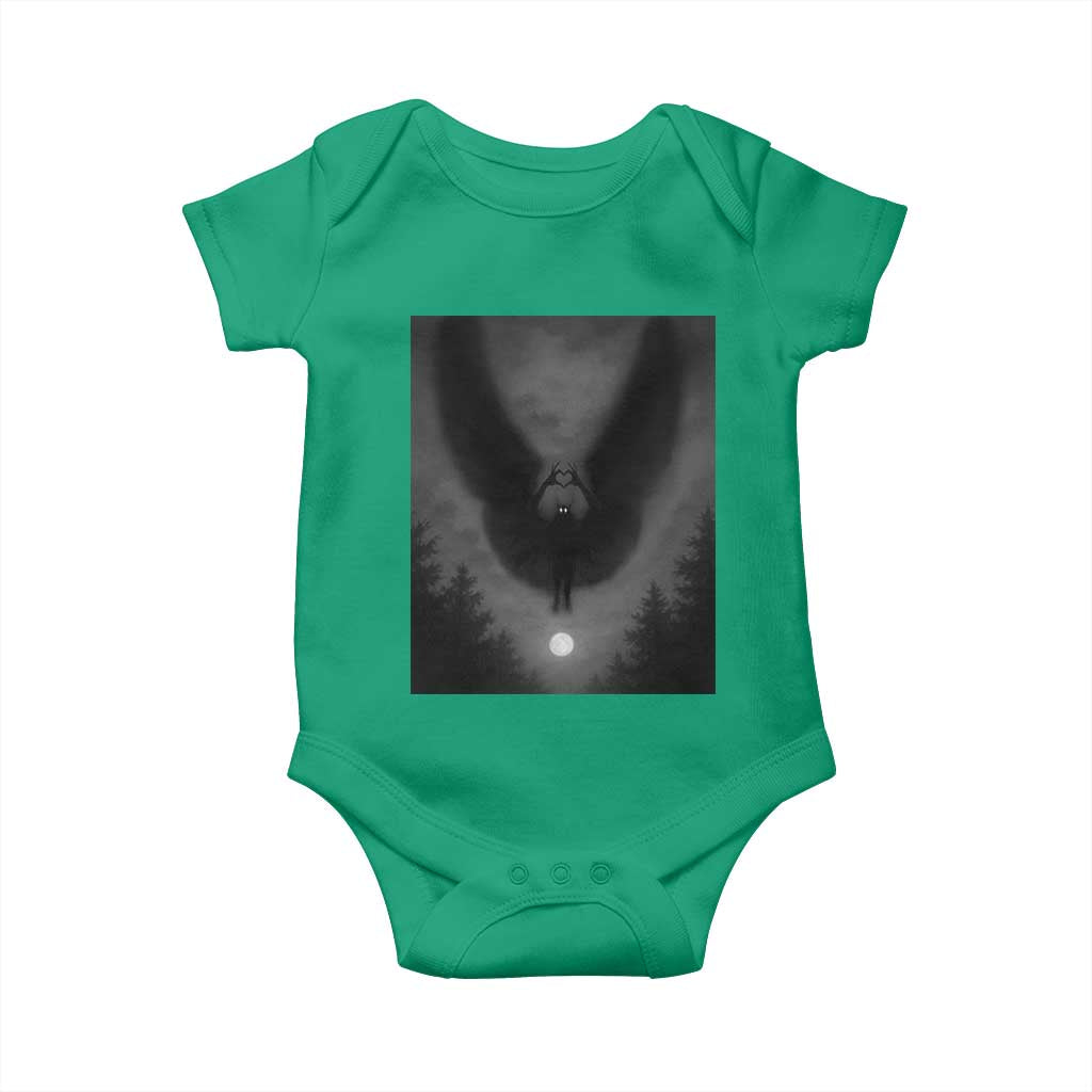 Mothman Baby Onesie Horror Poster Halloween Cryptid Lover - Wonder Print Shop
