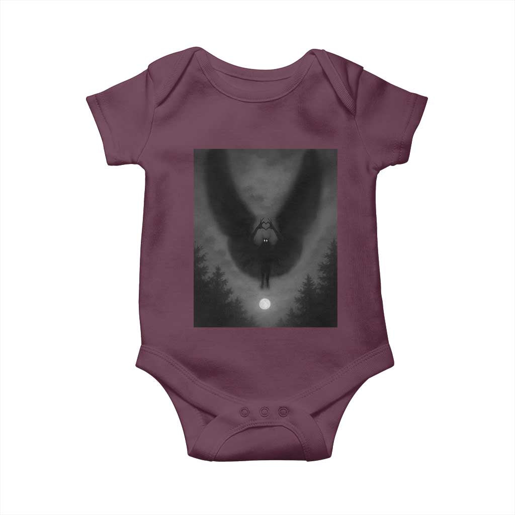 Mothman Baby Onesie Horror Poster Halloween Cryptid Lover - Wonder Print Shop