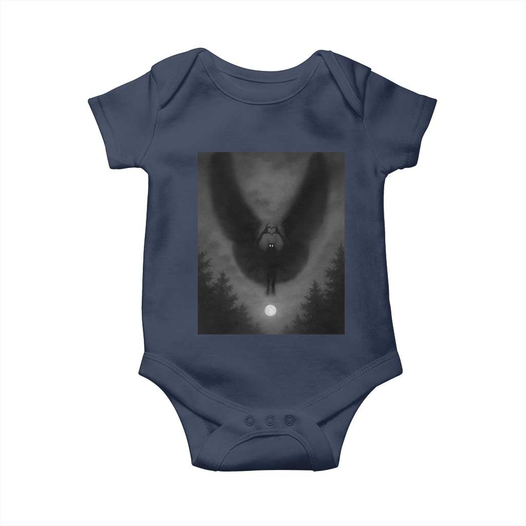 Mothman Baby Onesie Horror Poster Halloween Cryptid Lover - Wonder Print Shop