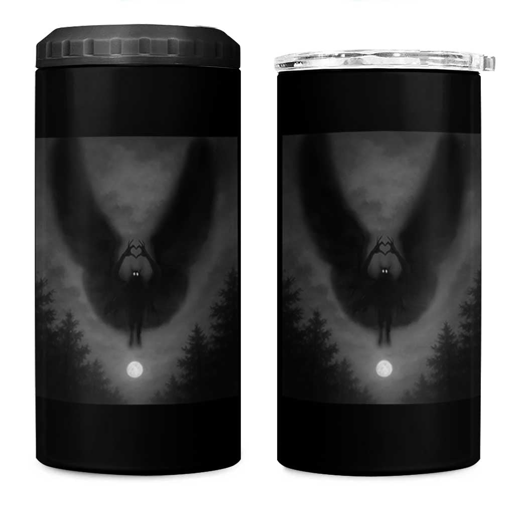 Mothman 4 in 1 Can Cooler Tumbler Horror Poster Halloween Cryptid Lover - Wonder Print Shop