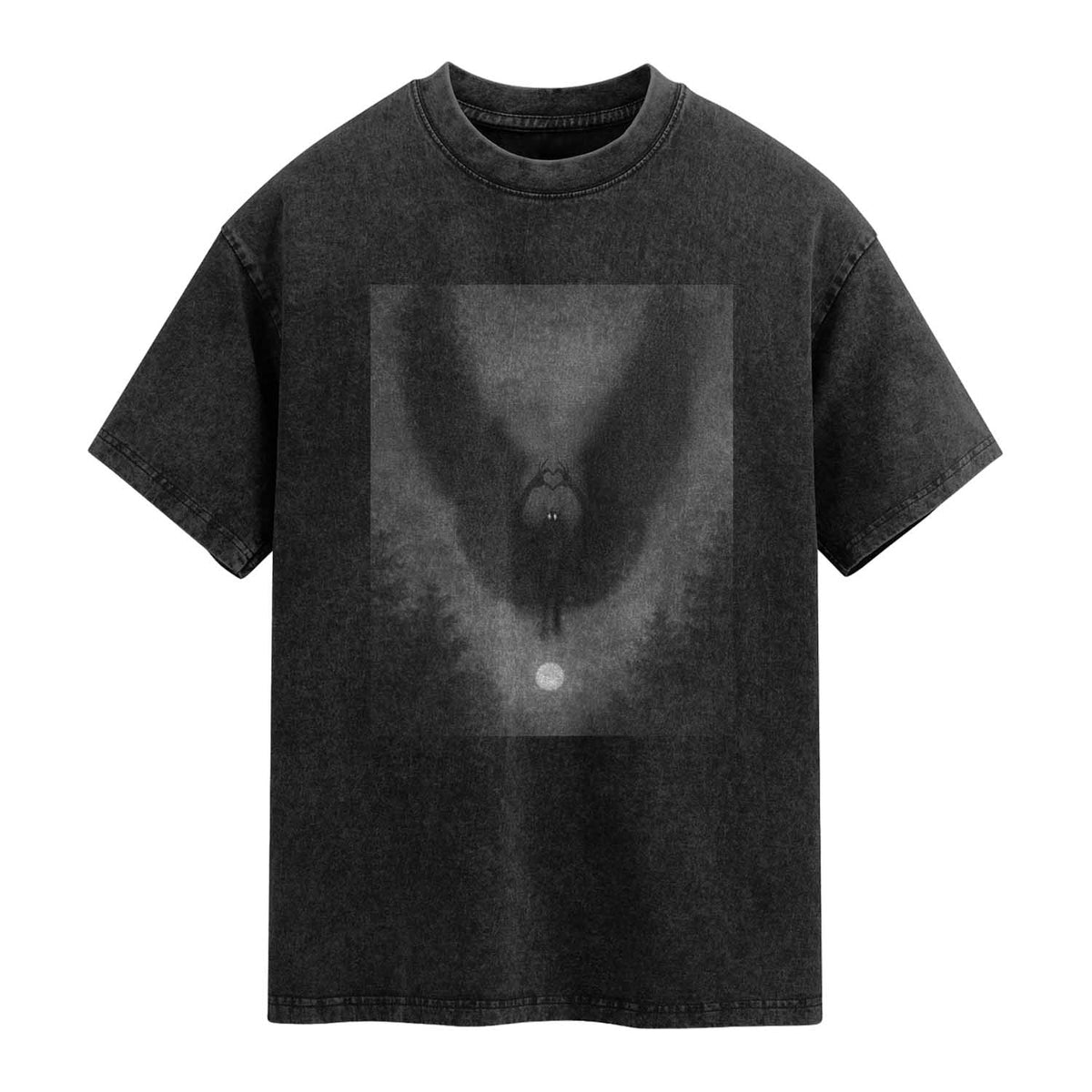 Mothman Washed Cotton T-Shirt Horror Poster Halloween Cryptid Lover
