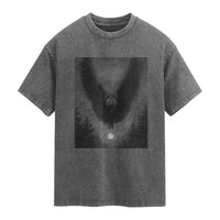 Mothman Washed Cotton T-Shirt Horror Poster Halloween Cryptid Lover