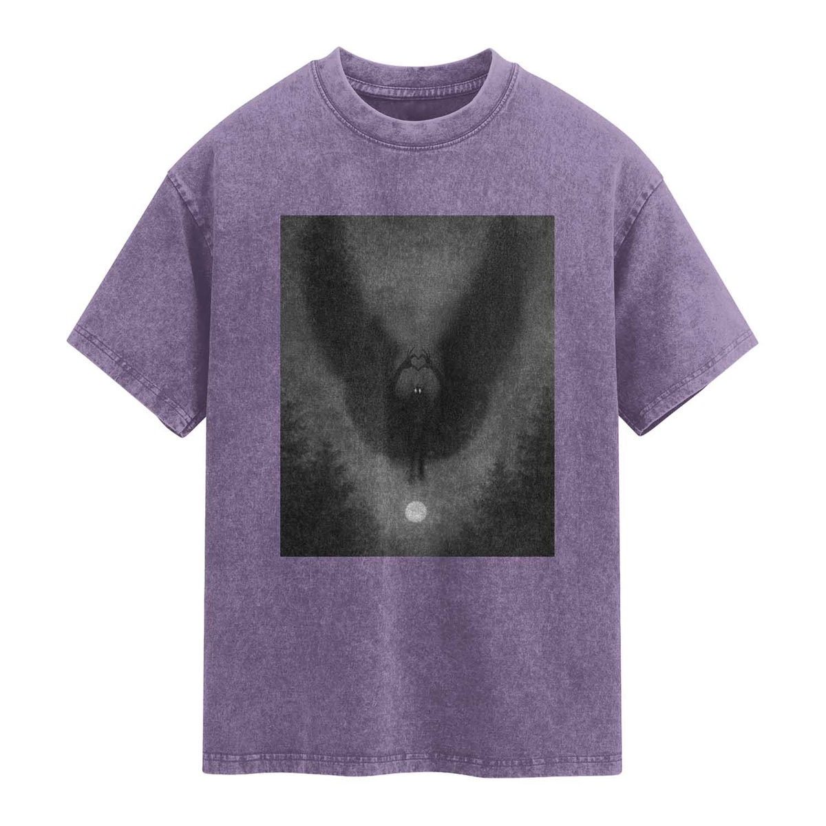 Mothman Washed Cotton T-Shirt Horror Poster Halloween Cryptid Lover