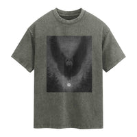 Mothman Washed Cotton T-Shirt Horror Poster Halloween Cryptid Lover