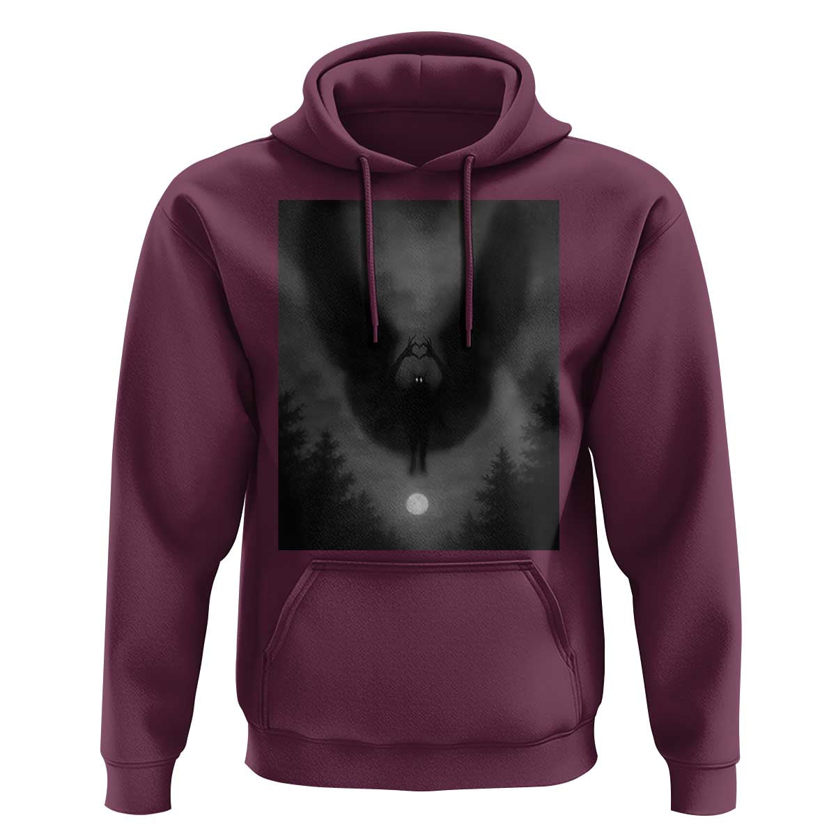 Mothman Hoodie Horror Poster Halloween Cryptid Lover - Wonder Print Shop
