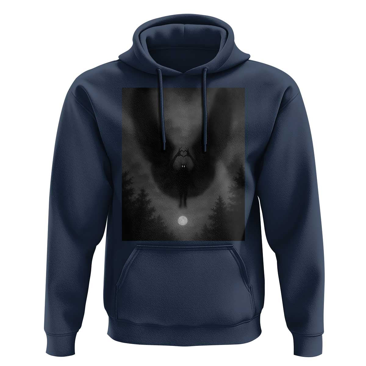 Mothman Hoodie Horror Poster Halloween Cryptid Lover - Wonder Print Shop