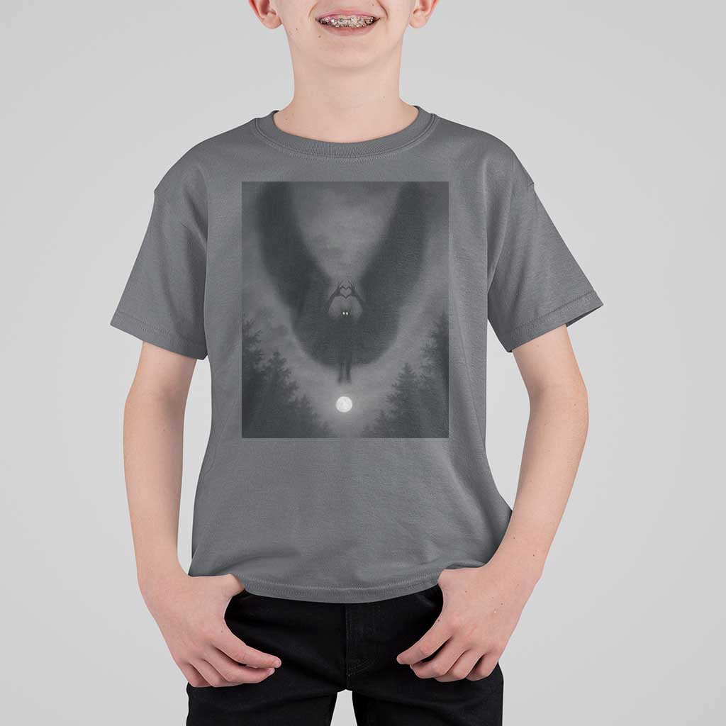 Mothman T Shirt For Kid Horror Poster Halloween Cryptid Lover - Wonder Print Shop