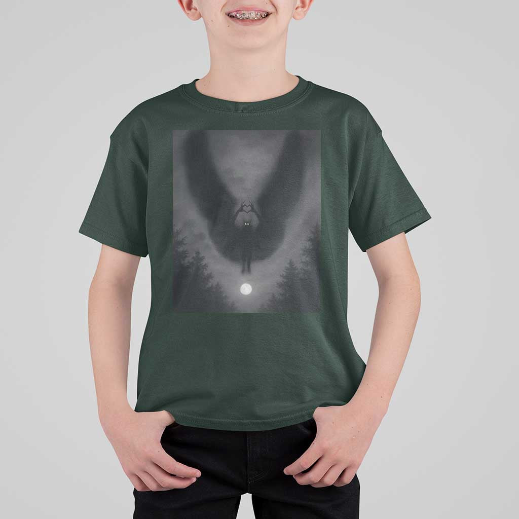 Mothman T Shirt For Kid Horror Poster Halloween Cryptid Lover - Wonder Print Shop