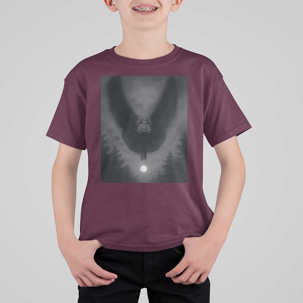 Mothman T Shirt For Kid Horror Poster Halloween Cryptid Lover - Wonder Print Shop