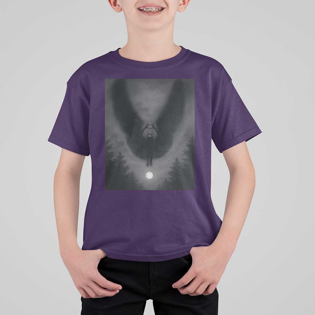 Mothman T Shirt For Kid Horror Poster Halloween Cryptid Lover - Wonder Print Shop