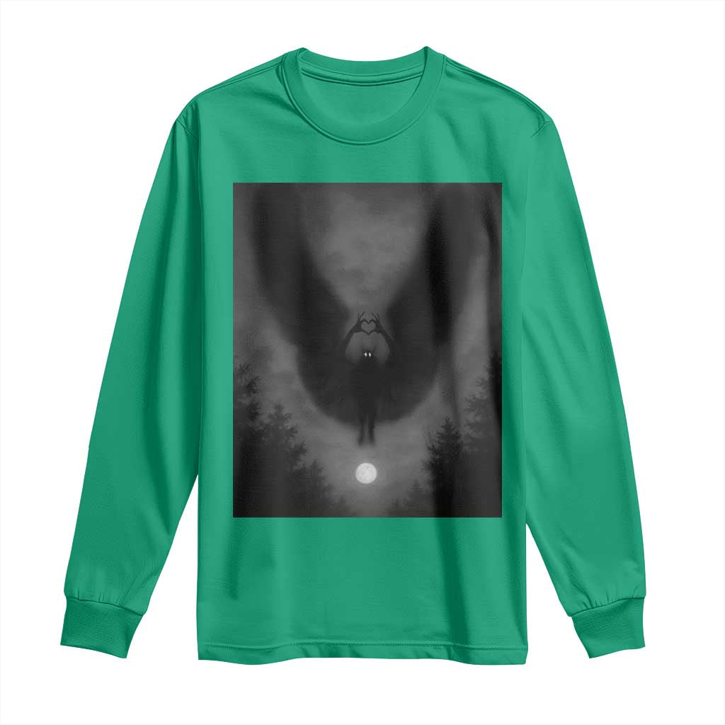 Mothman Long Sleeve Shirt Horror Poster Halloween Cryptid Lover - Wonder Print Shop