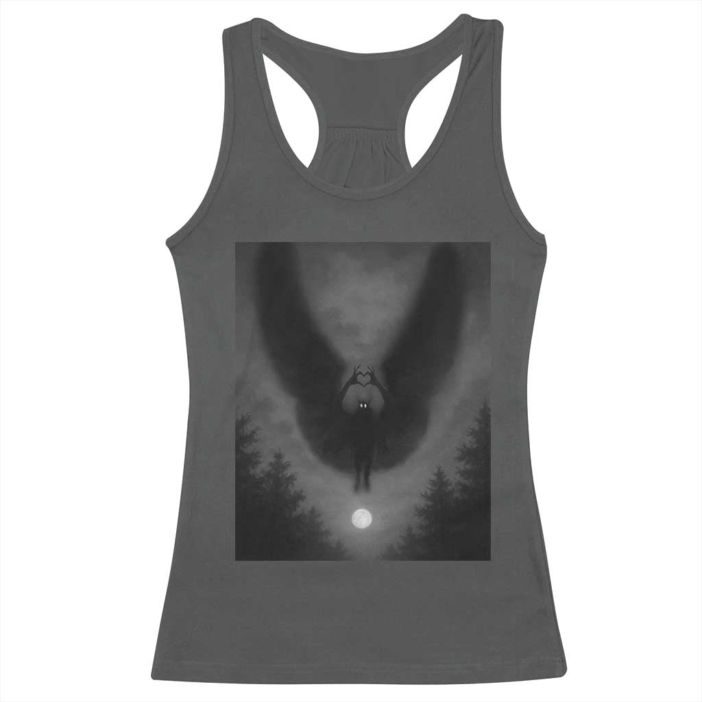 Mothman Racerback Tank Top Horror Poster Halloween Cryptid Lover - Wonder Print Shop