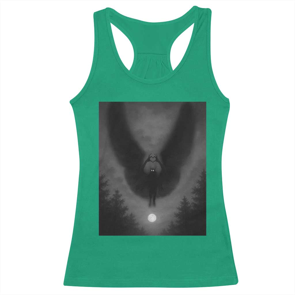 Mothman Racerback Tank Top Horror Poster Halloween Cryptid Lover - Wonder Print Shop