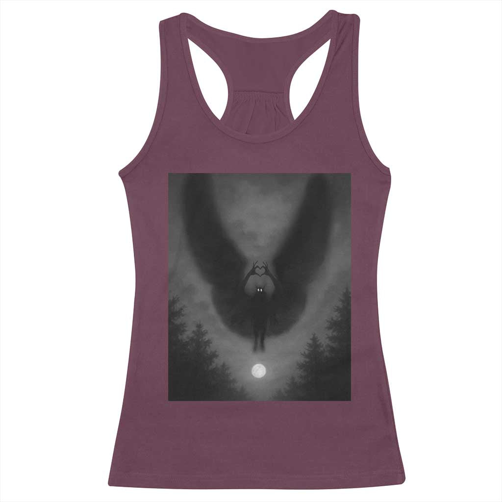 Mothman Racerback Tank Top Horror Poster Halloween Cryptid Lover - Wonder Print Shop