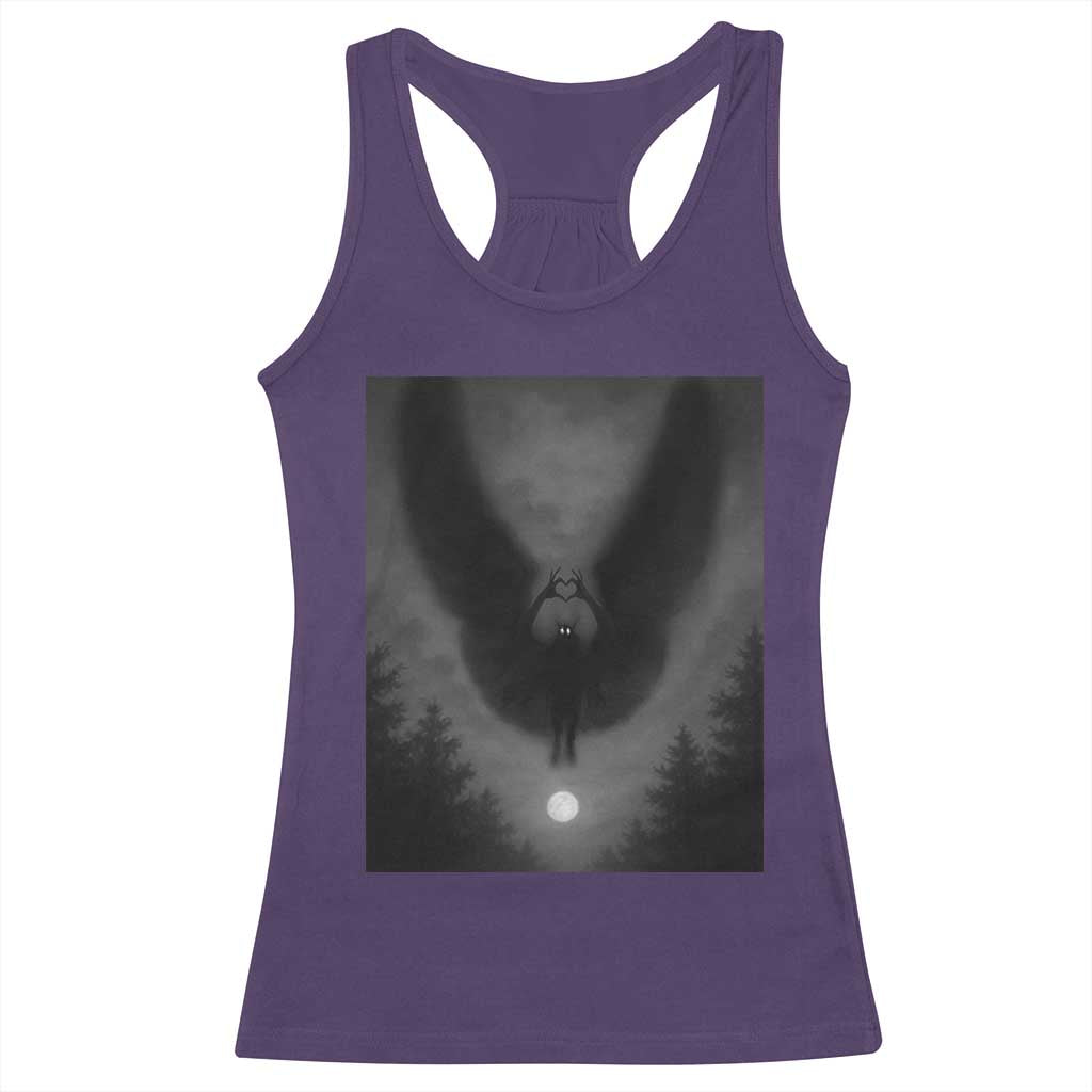 Mothman Racerback Tank Top Horror Poster Halloween Cryptid Lover - Wonder Print Shop