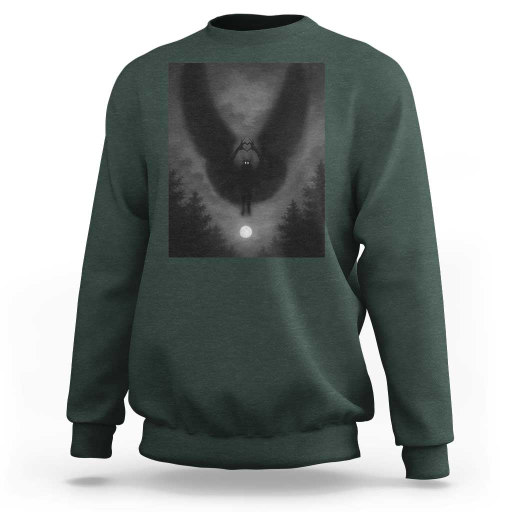 Mothman Sweatshirt Horror Poster Halloween Cryptid Lover - Wonder Print Shop